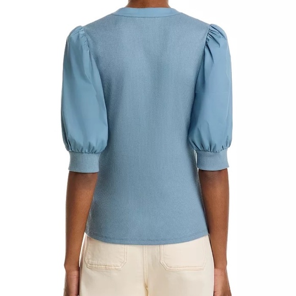 NEW! Veronica Beard Coralee Puff Sleeve Top Sea Glass Blue Size XS - $198 - Picture 14 of 14